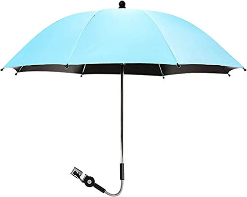 Kinderwagen Sonnenschirm 85CM Sonnenschirm Buggy Mit Verstellbarem Arm Universal Multifunktionell Anti UV 50+ Faltbar Langlebig Kinderwagenschirm Für Strandgarten Im Freien Kinderwagen ( Color : Blau