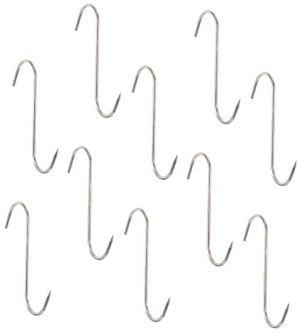 TOPBATHY 10pezzi Ganci in Acciaio Inossidabile Per Carne Ganci Forma Di s Per Pollame Da Macellaio Per Appendere Lavorare Essiccare e Affumicare