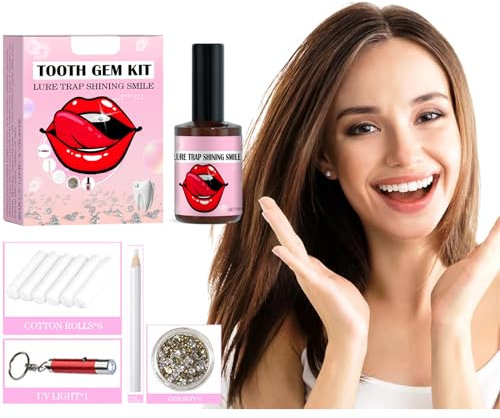 Dyceittdia Zahn-Edelstein-Kit, Dekorativer Zahnschmuck, Leicht zu Entfernendes und Anzubringendes Zahn-Edelstein-Kit, Funkelndes Zahn-Edelstein-Kit, yachibaoshi (03)