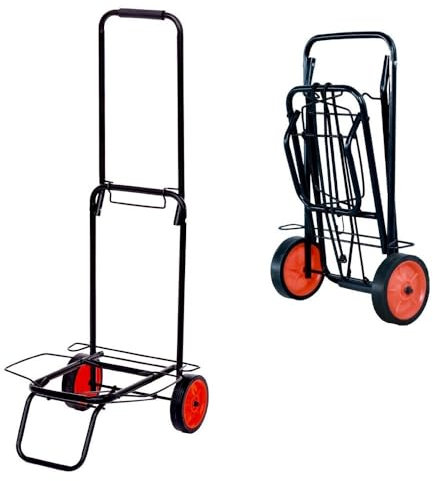 LOLAhome Carro Playa portasillas y portatodo Plegable de Acero Negro de 34x45x100 cm