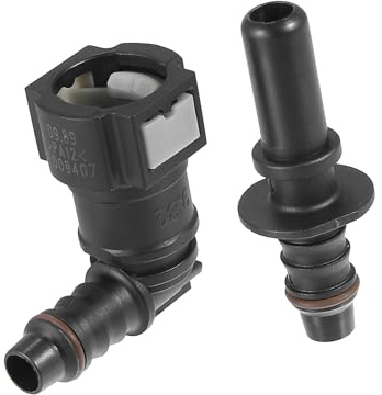 A ABSOPRO Conector De Liberación Rápida De Manguera De Combustible de 90 Grados, Diámetro De 9.89mm SAE A 10.5mm De Nylon (Juego de 2)