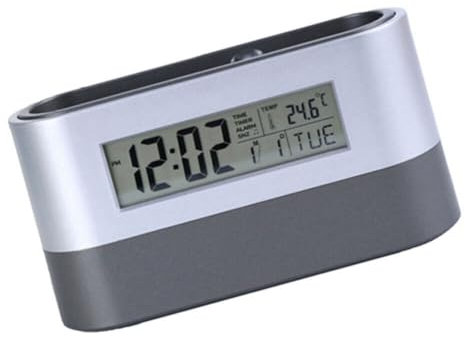 Loufy Table Clock, Electronic Digital Pen Holder, Tools Name Card Holder,Calendar Temperature Display Timer