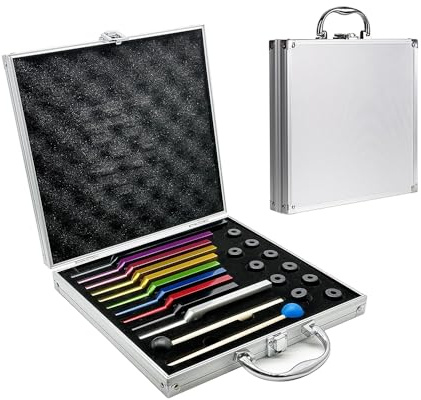 RATSTONE Stimmgabel,Stimmgabel Neurologie, 10er Set mit Sockel + 2 Silikonhämmer und Reinigungstücher, Ideale Stimmgabeln für Heilung, Chakrenheilung, Klangheilung, Anti-Kompression.