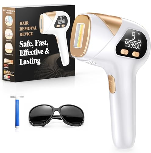 LYSMOSKI IPL Hair Removal, Laser Hair Removal for Women and Men, Painless Safe at-Home Epilator Hair Removal Device for Armpits Back Legs Arms Face Bikini Line
