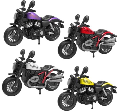 Moto Juguete,4 Piezas Motocicleta Juguete de Aleación,Mini Maqueta Moto,Juguete de Modelo de Motocicleta,Para NiñOs PequeñOs, Juegos Educativos Para NiñOs Y NiñAs, Regalo De Fiesta De CumpleañOs
