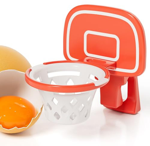 Separateur Oeuf Panier De Basket, Accessoire de Cuisine Pratique pour Séparer le Jaune du Blanc D'oeuf, Extracteur pour Gadget de Cuisine (Orange)
