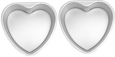 EXHUMKY 2pezzi Teglia Profonda Per Forno Forma Di Cuore Teglia Per Cheesecake Stampi Per Flan Per Cottura Al Forno Piccola Per Torte