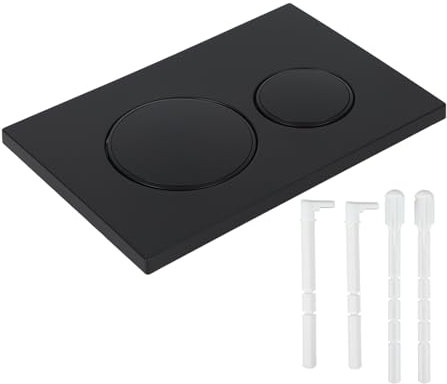 Betätigungsplatte, Drückerplatte mit Spülhebelset und Einbaurahmen für Geberit Sigma 20 WC Spülkasten Ersatzteile, Zweimengenspülung, 1 Stück (Schwarz Matt)