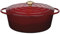 Küchenprofi Cacerola de hierro fundido con tapa ovalada, médoc, 33 cm, cacerola, horno holandés, sartén esmaltada, para todo tipo de fuegos (incluyendo inducción), para guisar, hornear, asar
