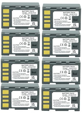 Lithium Battery 1Pc BN-VF815 BN-VF815U BN VF815 Battery ，Compatible For JVC， GZ-HD3, HD5, HD6, HD7, HD10, HD30, Everio GC-PX10 PX100 D720US D720EK(8PCS)