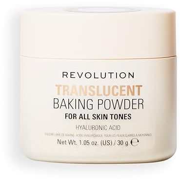 Revolution Loose Baking Powder, Makeup Setting Powder for a Luminous Finish, Absorbs Shine & Excess Oils, Vegan & Cruelty-Free, 30g, Translucent