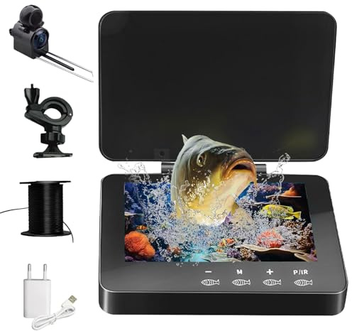 Kocusu Unterwasserkamera Angeln, Tragbarer Unterwasserkamera mit 4.3 IPS Display, 220° Weitwinkel Nachtsicht, 30m Kabel, Unterwasser Angelkamera für Meeresangeln Fluss Angeln Eisfischen