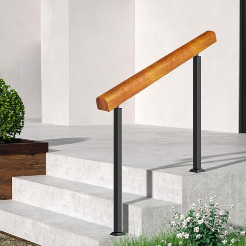 Kit exterior para barandilla de escalera de madera al aire libre para porche Barandilla de escalera interior ajustable (110cm/43.3in)