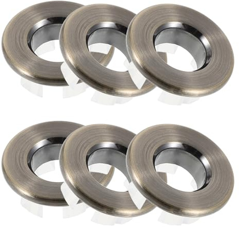 Alipis Tapa de Desbordamiento para Lavabo de Cobre y Abs, Juego de 6 Piezas, Fácil de Limpiar y Mantener, Compatible Fregaderos de Cocina y Baño de 23-25 Mm