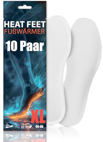 Heat Feet Fußwärmer – Sohlenwärmer für Schuhgröße 8h Wärme