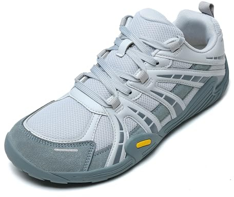 Meik Mangni Scarpe Barefoot Uomo Ampia Grigio Chiaro 45EU