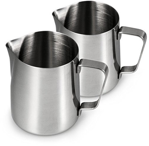 2 x Bricco per latte in acciaio inox, caraffa per latte da 500 ml, per caffè