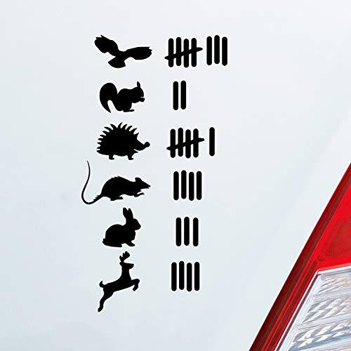 Hellweg Druckerei Strichliste Liste Tuning Tiere Fun Animal Auto Aufkleber Sticker Heckscheibenaufkleber