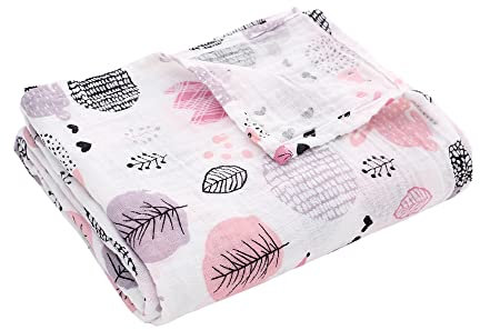 Miracle Baby Musselin Babydecke Sommer für Babys Kinder dünne atmungsaktive Sommerdecke Puckdecke Baumwolle Mädchen Junge 115x150cm