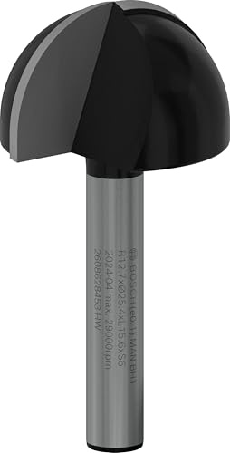 Bosch 1x PRO Hohlkehlfräser, R 12,7, S 6 | für Weichholz, Hartholz, Ø 25,4 mm, Professional Zubehör Oberfräsen, Kantenfräse