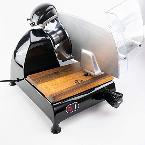 Palatina Werkstatt ® Berkel Red Line 220 | Affettatrice professionale con smerigliatrice integrata nero | + Tagliere in legno di botte | Prezzo di vendita: € 1070