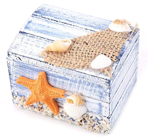 Fdit Aufbewahrungsbox, tragbar, mediterraner Stil, aus Holz, mit Schmuckkästchen ()