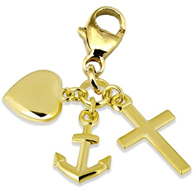 unbekannt Charm Einhänger Glaube Liebe Hoffnung 333 Gold poliert 8 Karat Gelbgold Anker Herz