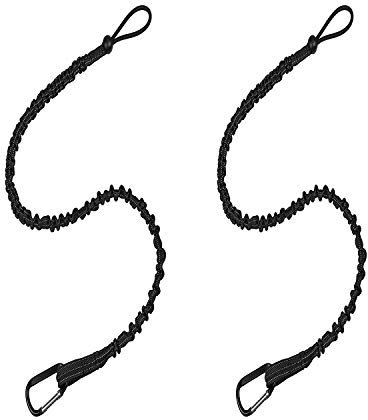 Werkzeugleine mit Karabinerhaken und verstellbarem Schlaufenende/einziehbarer Werkzeugleine, Werkzeug Absturzsicherung, 2 Pack