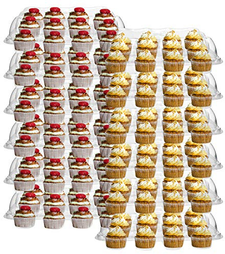 Hedume 12 Pack Cupcake Carrier, 12 Counts Stackable Cupcake Boxes, Clear Cupcake Container with Detachable Lid for Cupcakes, Muffin, BPA-free