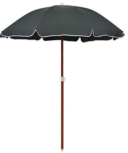 vidaXL Sonnenschirm mit Stahlmast Ampelschirm Gartenschirm Marktschirm Balkonschirm Terrassenschirm Strandschirm Schirm 180cm Anthrazit
