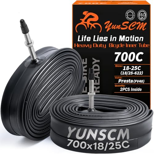700C Bike Tubes 700x18-25C Heavy Duty 18/25-622 48mm Presta Valve 2-PCS