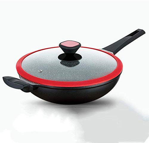 HQQSC Maifanshi Padella Antiaderente domestica piatto Wok Multi-Function Cucina economica Cucina Wok Wok 30cm elettromagnetica Fornello a gas Wok (Color : 30cm)
