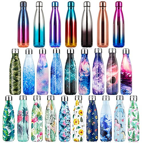 Lalafancy Stainless Steel Insulated Water Bottle 500ml/17oz Double Wall Vacuum Flask Metal Sports Bottles Leakproof Keep Hot and Cold Drinks for Outdoor Camping Gym Hiking Cycling