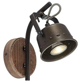 Lindby Wandleuchte, Wandlampe Innen 'Rubinjo' (Retro, Vintage, Antik) in Schwarz aus Metall u.a. für Wohnzimmer & Esszimmer (1 flammig, GU10) - Wandstrahler, Wandbeleuchtung Schlafzimmer /