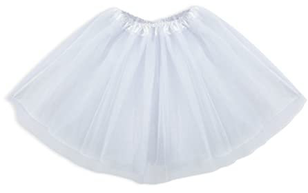 KarnevalsTeufel Tüllrock Damen Kostüm Tutu Petticoat Party Ballett Rockabilly Tanz Rock (Weiß)