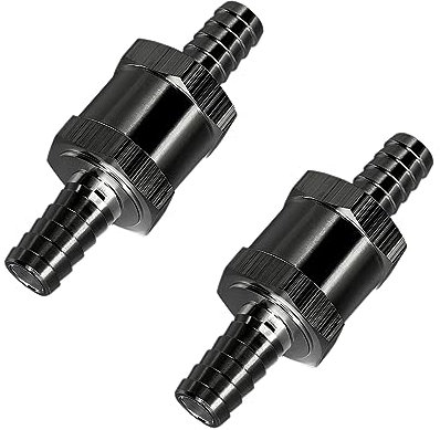 JNNJ 2 Pièces Clapet Anti-Retour à Carburant, Aluminium Carburant Non Retour Clapet Anti-Retour, Clapet Anti-Retour Pour Essence Diesel Carburateur Systèmes De Carburant à Basse Pression(10mm)