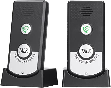 2 vie Intercom Wireless per la Casa, Citofono Vocale Portatile con Ampia Applicazione e Buona Tenacità Indoor Outdoor Voice Citofono (Nero)