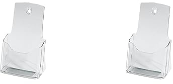 Sigel LH113 Tisch-Prospekthalter DIN lang-A6, aus hochwertigem Acryl - Prospektständer - Flyerhalter (Packung mit 2)