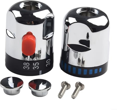 Thermostatic Control Handles 1 Pair Thermostatic & On Off Bath Shower Mixer Taps Water Control Handles for Combo Valve Ccore For Bath Shower Mixer Taps