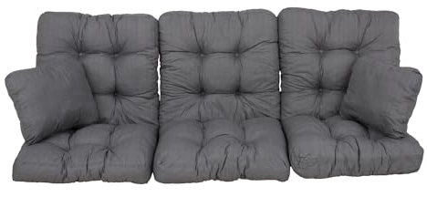 PATIO Hollywoodschaukel Auflage 3 teilig Celebes für Sitzfläche 170 cm Gartenbank Polster Dekokissen gesteppt grau