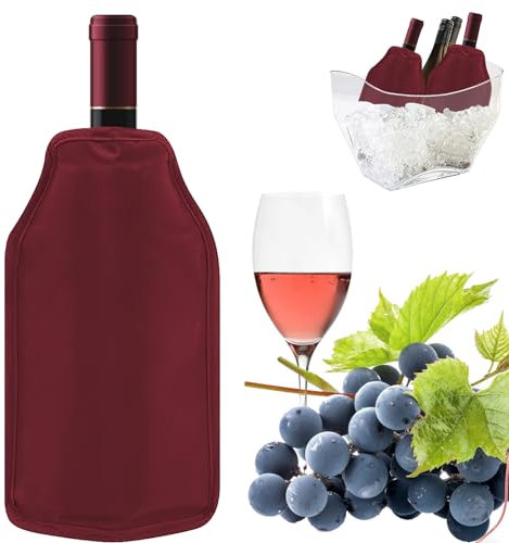 badaren Refrigeratore per Bottiglie Vino, Raffredda Bottiglie Vino, Refrigeratore Vino Impermeabile, Borsa Termica per Bottiglie Adatta per Vino, Champagne, Soda, Adatto per Feste, Picnic (rosso)