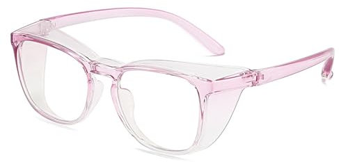 FGAQLUK Children's Anti-pollen Glasses, TR90 Anti-blue Light Glasses, Full Frame Goggles, Anti-fog And Anti-spray, Safety Glasses Suitable For Children Aged 4-14 (Color : Light purple)