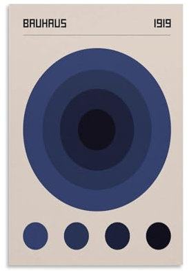 Bauhaus-Ausstellungsposter, Bauhaus-Geometrische Kreise, Kunstdruck, Kunstdruck, Wandgemälde, Leinwandposter, moderne Schlafzimmer-Dekoration, 30 x 45 cm