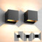 YrgePowk Applique Murale Exterieur/Interieur 2 Pièces, LED Murale Lampe IP65 Étanche 12W 3000K Blanc Chaud Appliques Murales Angle de Faisceau Réglable Applique Aluminium pour Salon Chambre - Noir