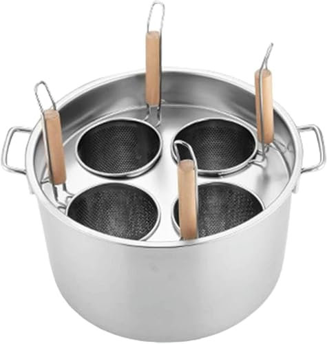 PGKTKCWH Marmites à pâtes, avec séparateur et passoire, Ensemble de marmites, marmites avec couvercles, Ensemble d'inserts pour cuiseur à pâtes 3/4/5 Trous, pour Cuisine à Domicile, restaur