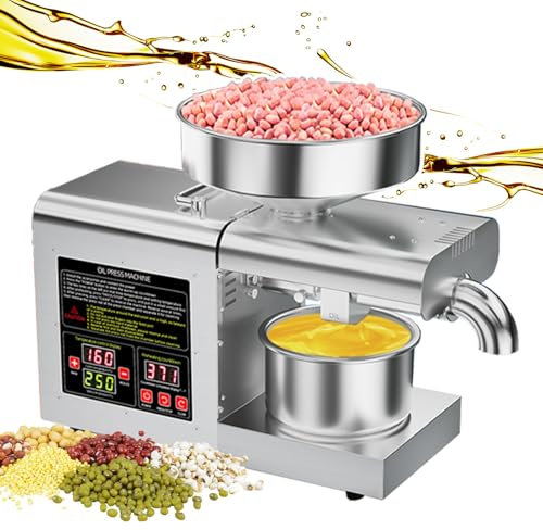 json2xml Automatic Electric Oil Press,Stainless Steel Essential Oil Press Machine,1100w Cold Hot Press Seed Oil Extractor for Commercial Home with 5-8kg/h Pressing Speed & 104-500℉ adjustable