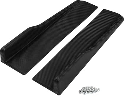 A ABSOPRO Auto-Seitenschweller 45cm/17,72in Außenrocker-Splitter-Diffusor-Set Universal Hochfeste ABS-Schwarz Carbonfaser-Muster 1 Satz Seitenschweller-Verlängerungsplatte Seitenunterkante