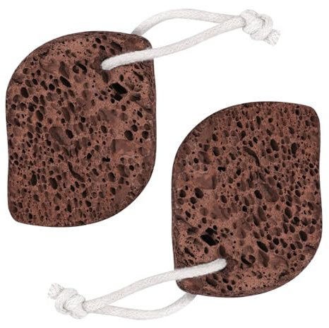 PHOGARY Bimsstein Fußpflege - 2 Stück Lavastein Bims Fußpflege zur Entfernung von harter Hornhaut an Füßen und Händen - Natürliches Fußpeeling zur Entfernung abgestorbener Hautzellen (Braun)