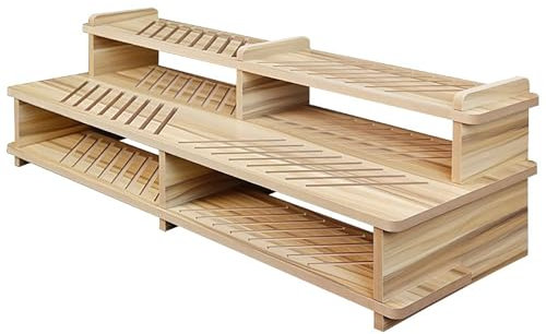 Bodenfliese Display Rack Porzellan-Ausstellungsständer für Fliesenböden In Holzoptik, Plakettenständerhalter zum Ausstellen mit 20 32 Kartenfächern, Bodenausstellungsständer für Ornamente In Großen Me