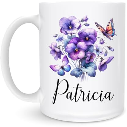 Pansy Flower Ceramic Mug 330 ml Tea Mug Unique Porcelain Mug Colorful Travel Mug Novelty Gift for Office Christmas Valentine's Day